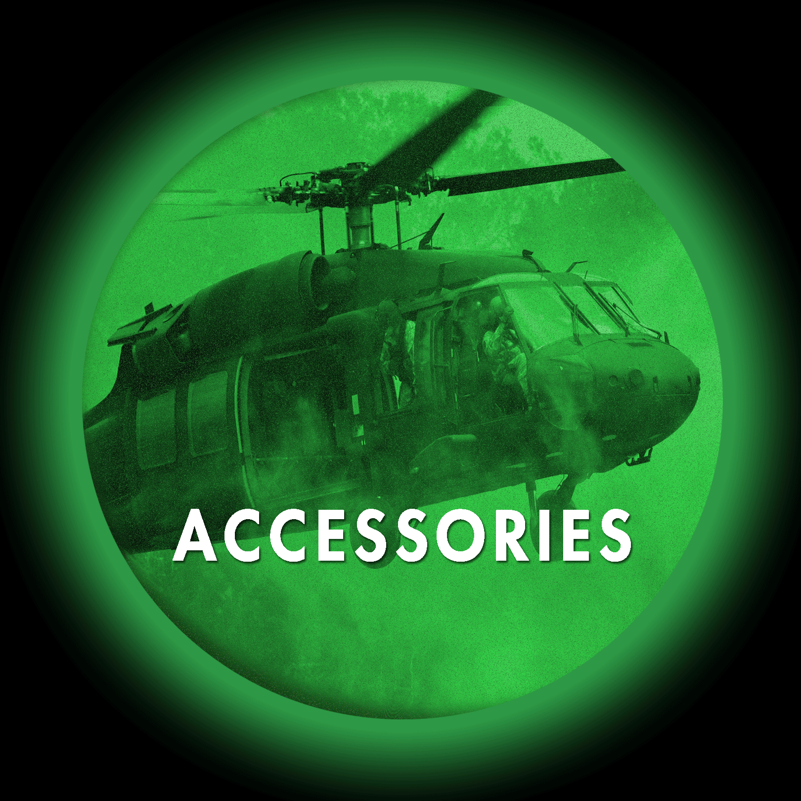 Accessories Helcopter in nigh tvision colors Button Image